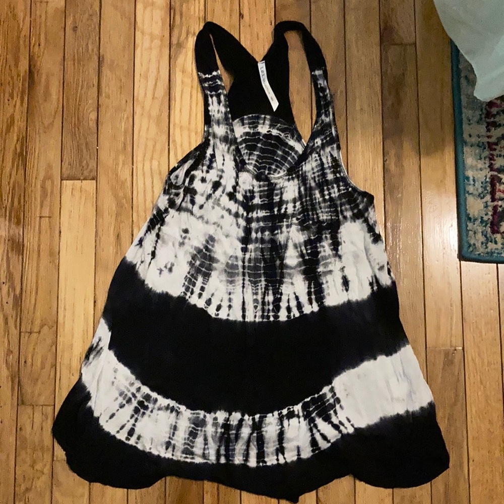 LOL Collection tie dye black and white racerback